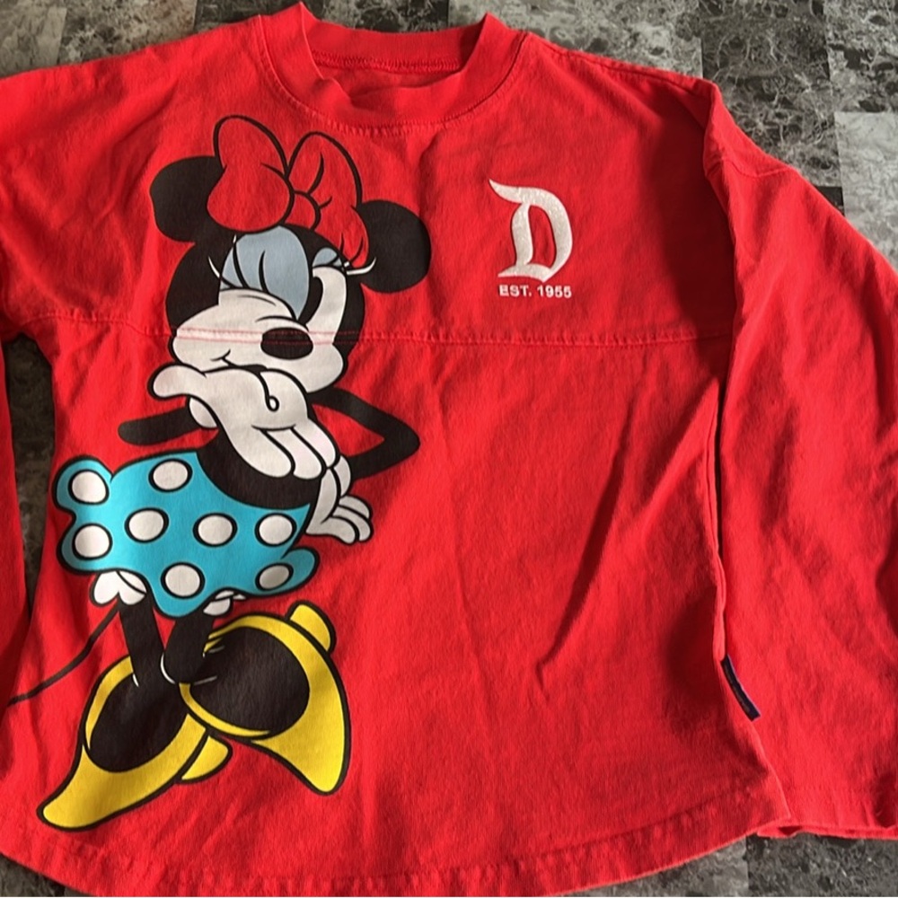 Disney Long Sleeve Red and Blue Minnie Mouse Tee